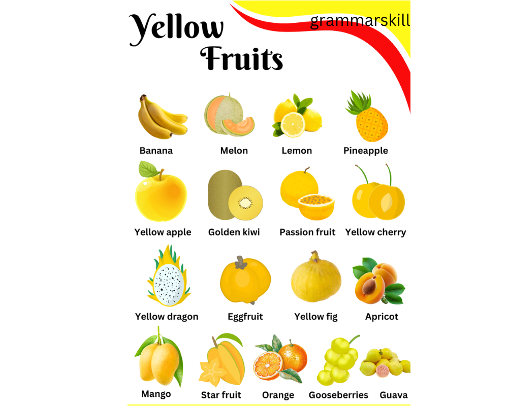 Yellow fruits name in English