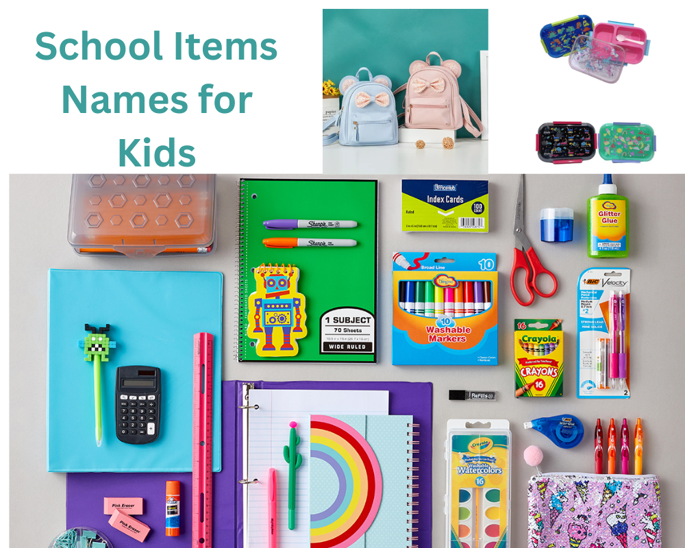 School items name for kids